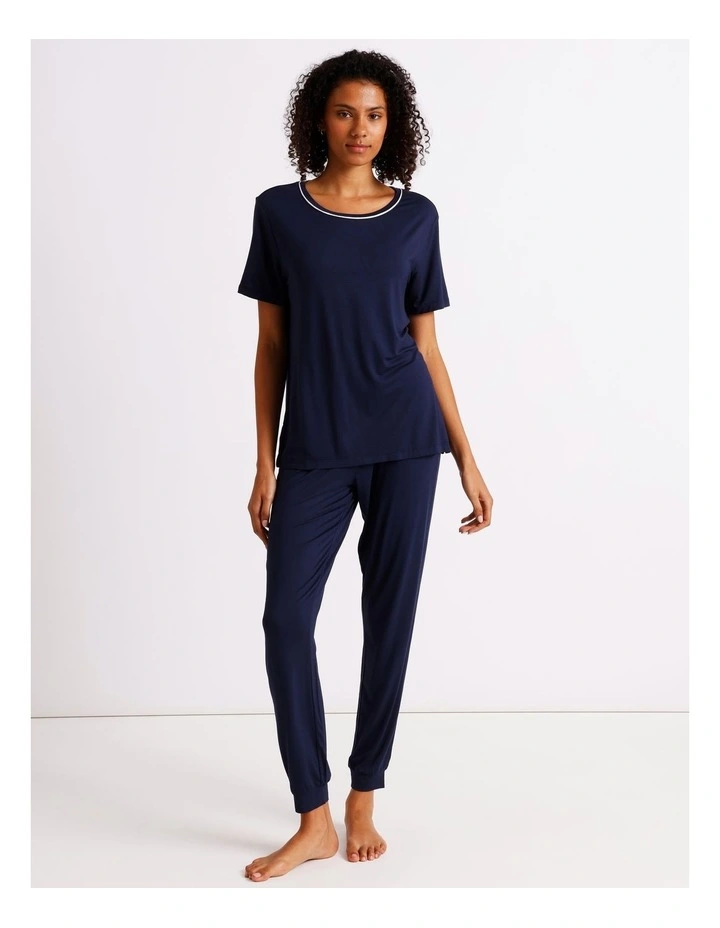 Pure Comfort Rollover Cuffed Pant in Navy image 5