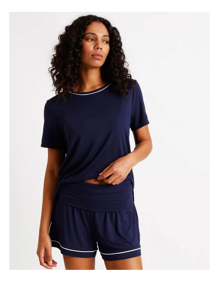 Pure Comfort Rollover Short in Navy image 5