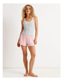 Rib Short in Pink Sorbet Y/D Stripe