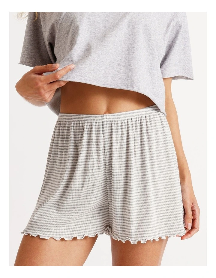 Lola Rib Short in Grey Y/D Stripe image 2