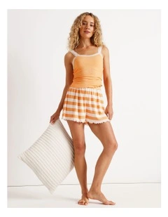 Rib Short in Peach Y/D Stripe