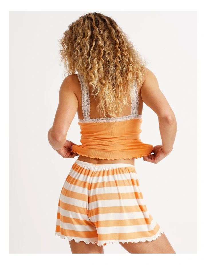 Rib Short in Peach Y/D Stripe image 5