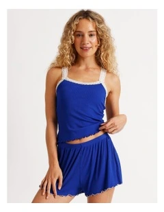 Lola Rib Short in Sapphire