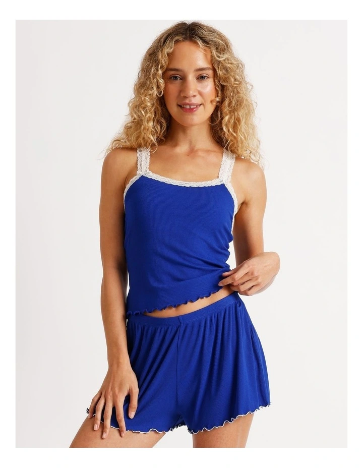 Lola Rib Short in Sapphire image 1
