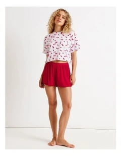Rib Short in Chilli Red