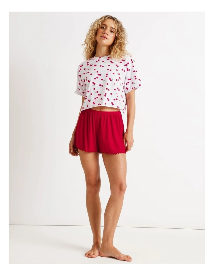 Rib Short in Chilli Red image 1