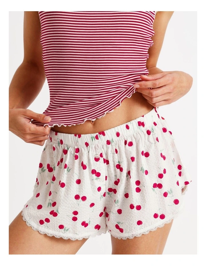 Lola Woven Boxer Short in Cherry Ditsy Print image 4
