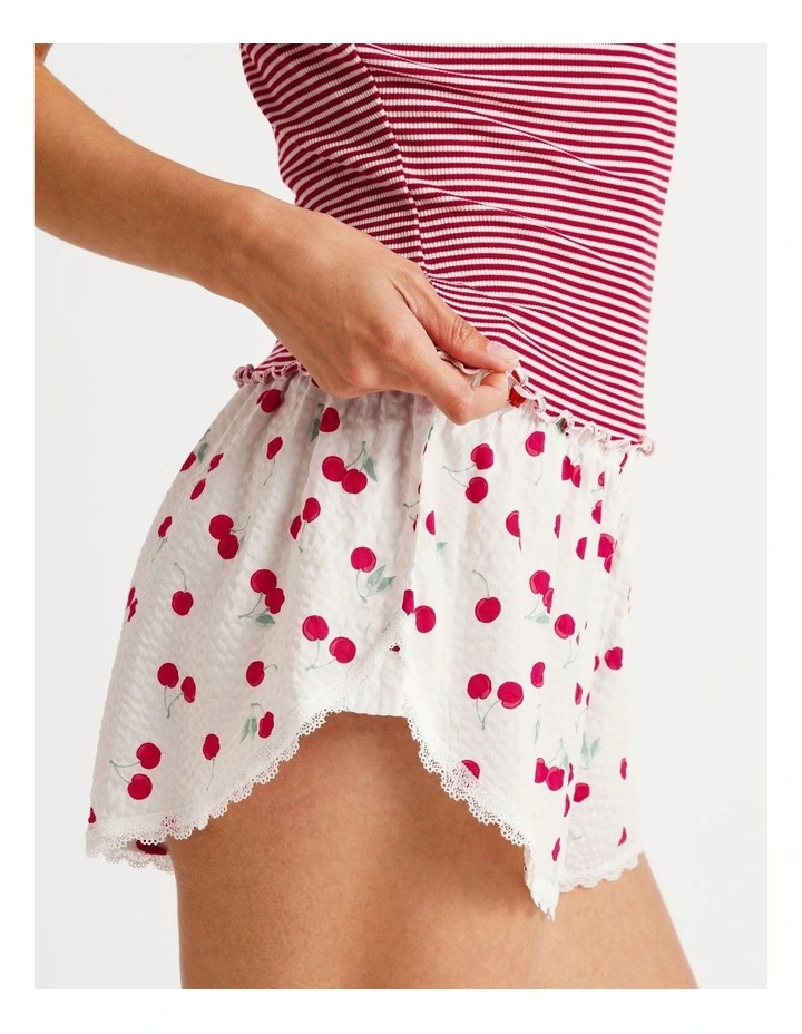 Lola Woven Boxer Short in Cherry Ditsy Print image 5