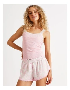 Lola Woven Boxer Short in Ditsy Floral Print