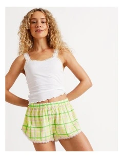 Woven Boxer Short in Melon Check Print