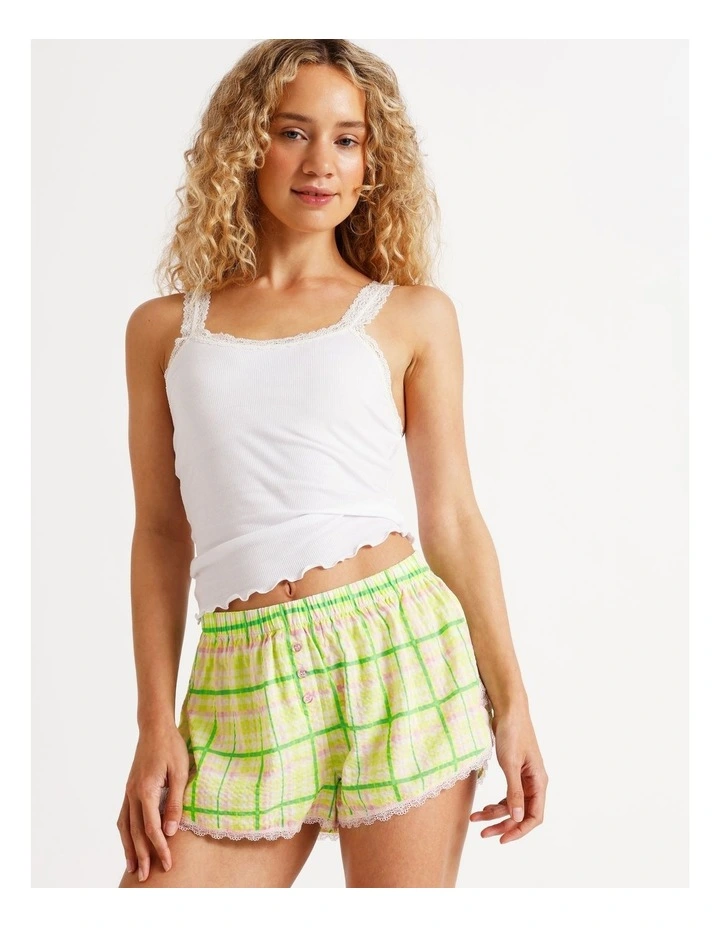 Woven Boxer Short in Melon Check Print image 4