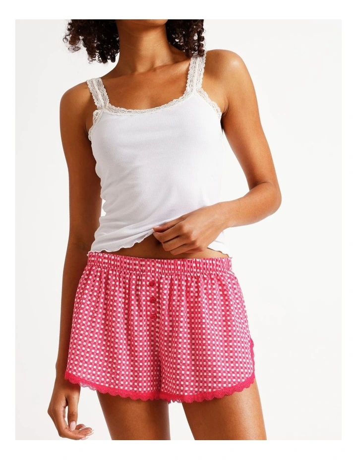 Lola Woven Boxer Short in Chilli Red Gingham Print image 1