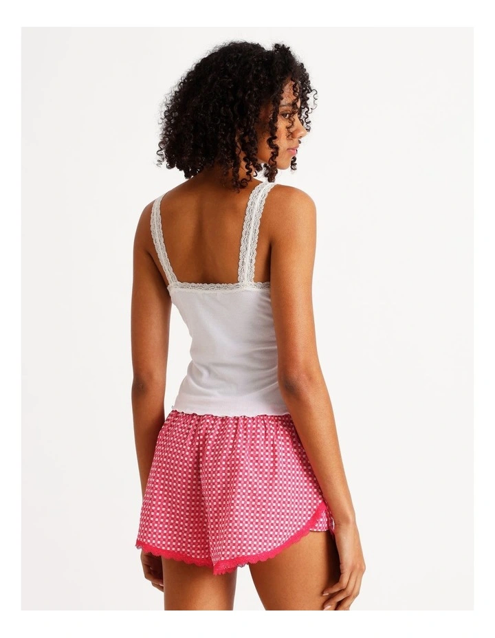 Lola Woven Boxer Short in Chilli Red Gingham Print image 4
