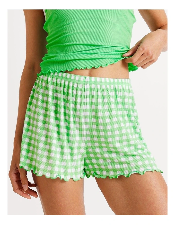 Lola Rib Short in Melon Gingham Print image 2