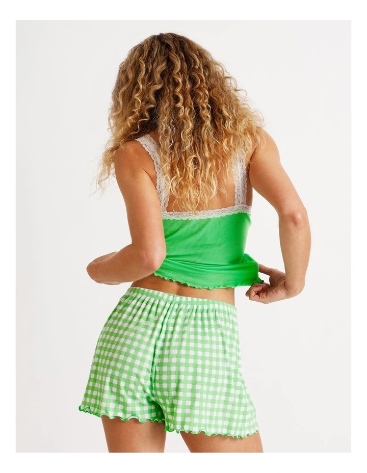 Lola Rib Short in Melon Gingham Print image 5
