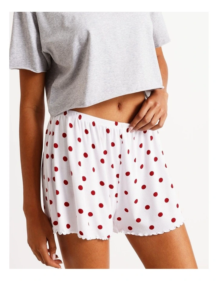 Lola Rib Short in Chilli Red Spot Print image 1