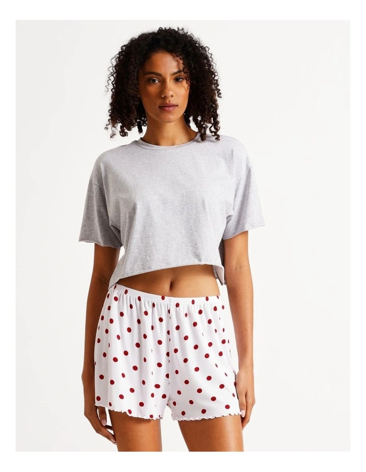 Lola Rib Short in Chilli Red Spot Print image 2