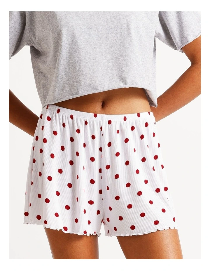 Lola Rib Short in Chilli Red Spot Print image 3