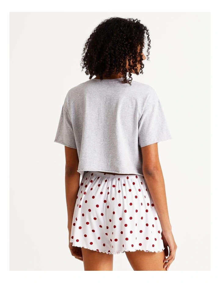 Lola Rib Short in Chilli Red Spot Print image 4