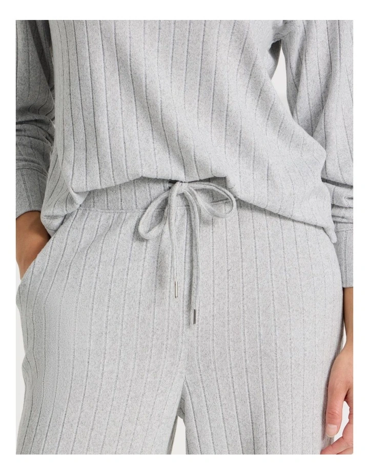Cosy Rib Wide Leg Pant in Grey Marle image 3