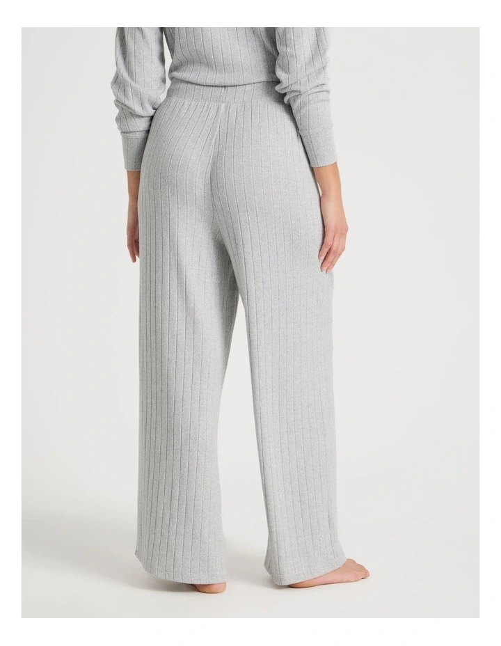 Cosy Rib Wide Leg Pant in Grey Marle image 4