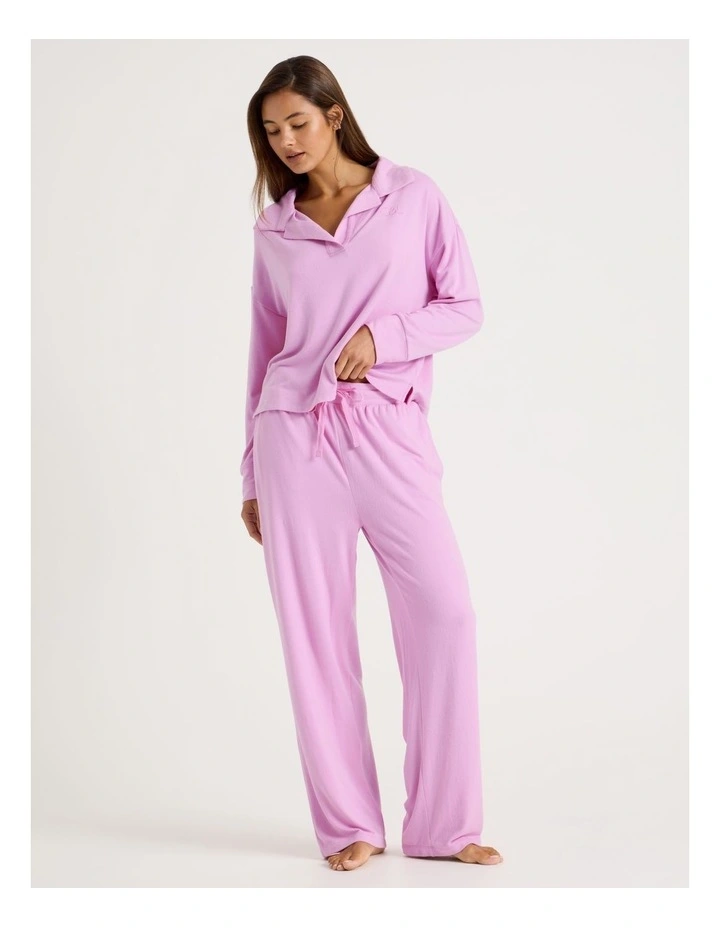 Cosy Supersoft Wide Leg Pant in Fairy Floss Pink image 2
