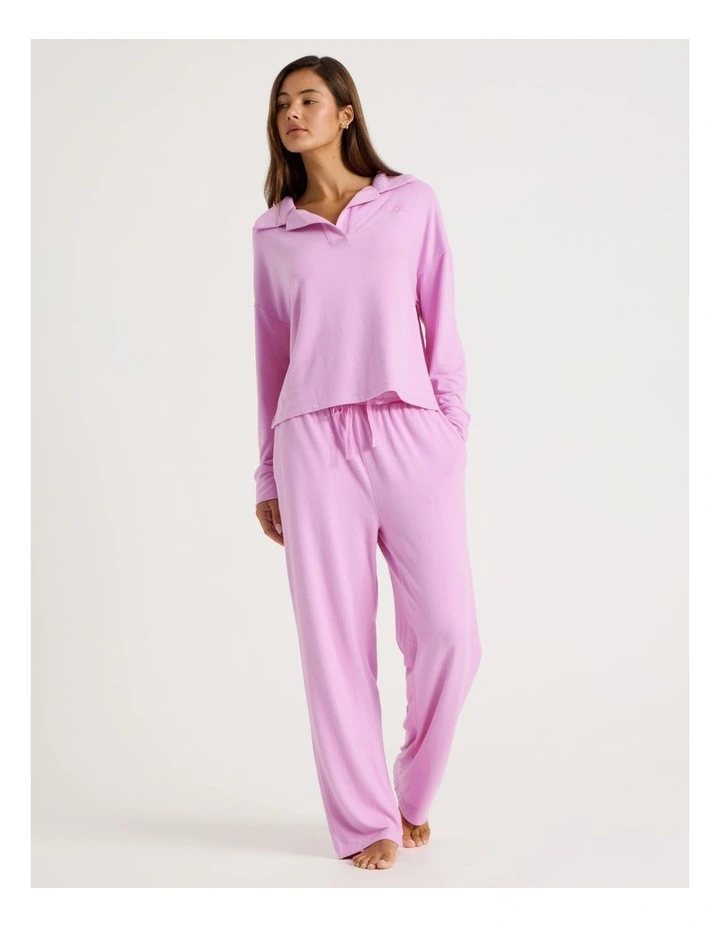 Cosy Supersoft Wide Leg Pant in Fairy Floss Pink image 4