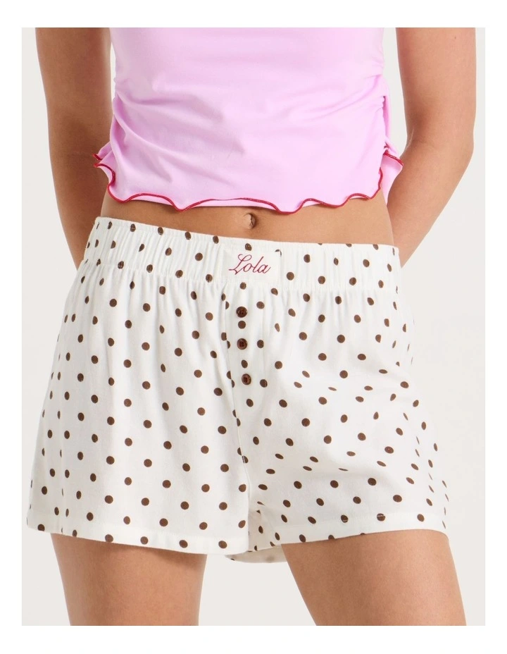 Lola Flannelette Boxer Short in Chocolate Spot Print image 3