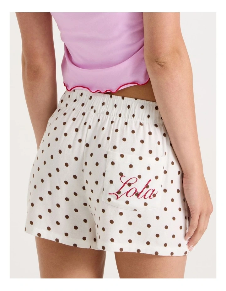 Lola Flannelette Boxer Short in Chocolate Spot Print image 4