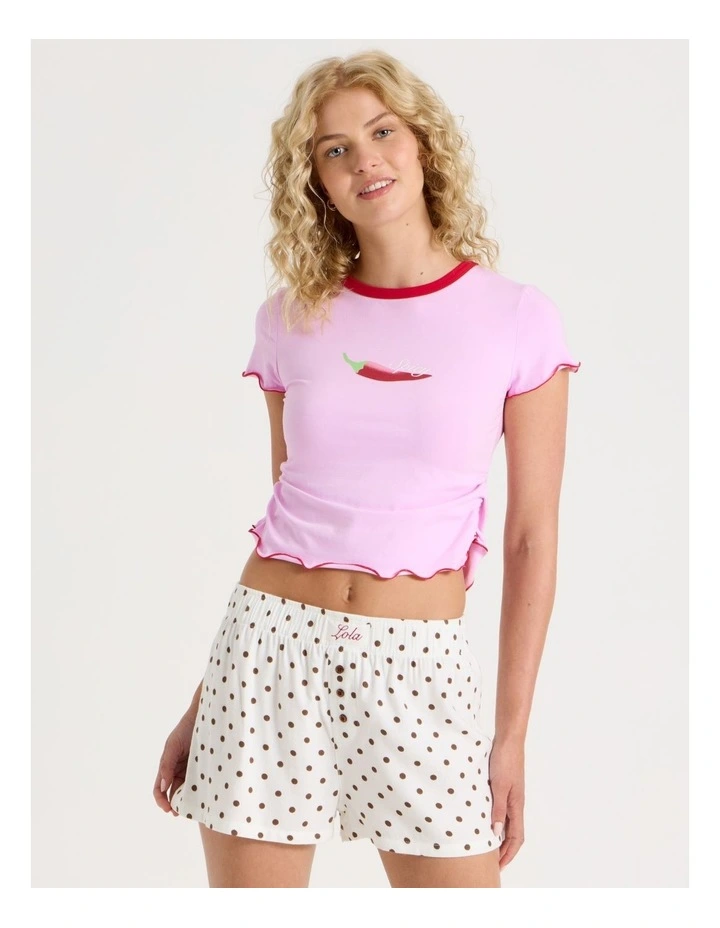 Lola Flannelette Boxer Short in Chocolate Spot Print image 5