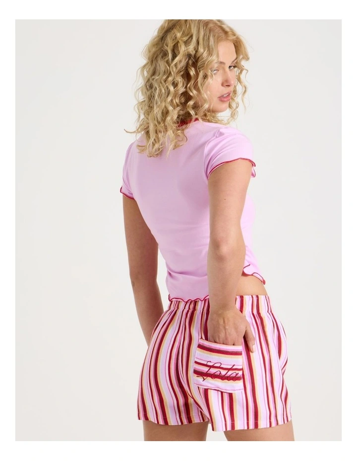 Lola Flannelette Boxer Short in Sweet Stripe Print image 6