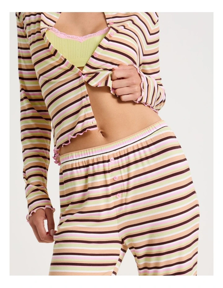Lola Fluted Rib Pants in Sundae Stripe Print image 4