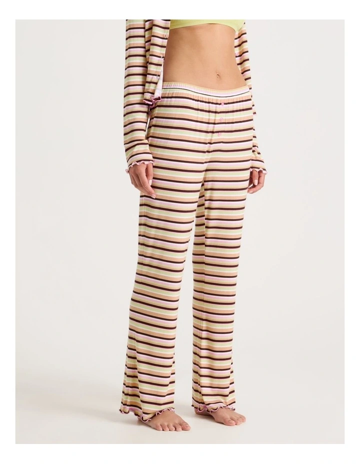 Lola Fluted Rib Pants in Sundae Stripe Print image 5