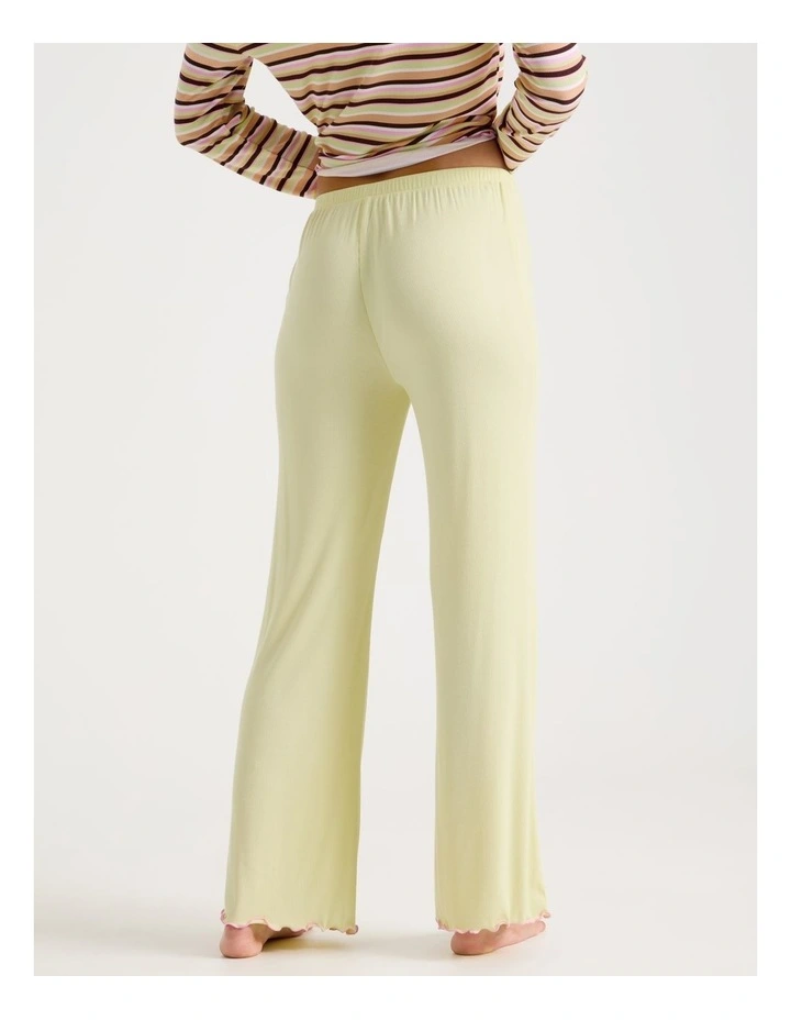 Lola Fluted Rib Pants SCLW26826LY in Yellow image 6