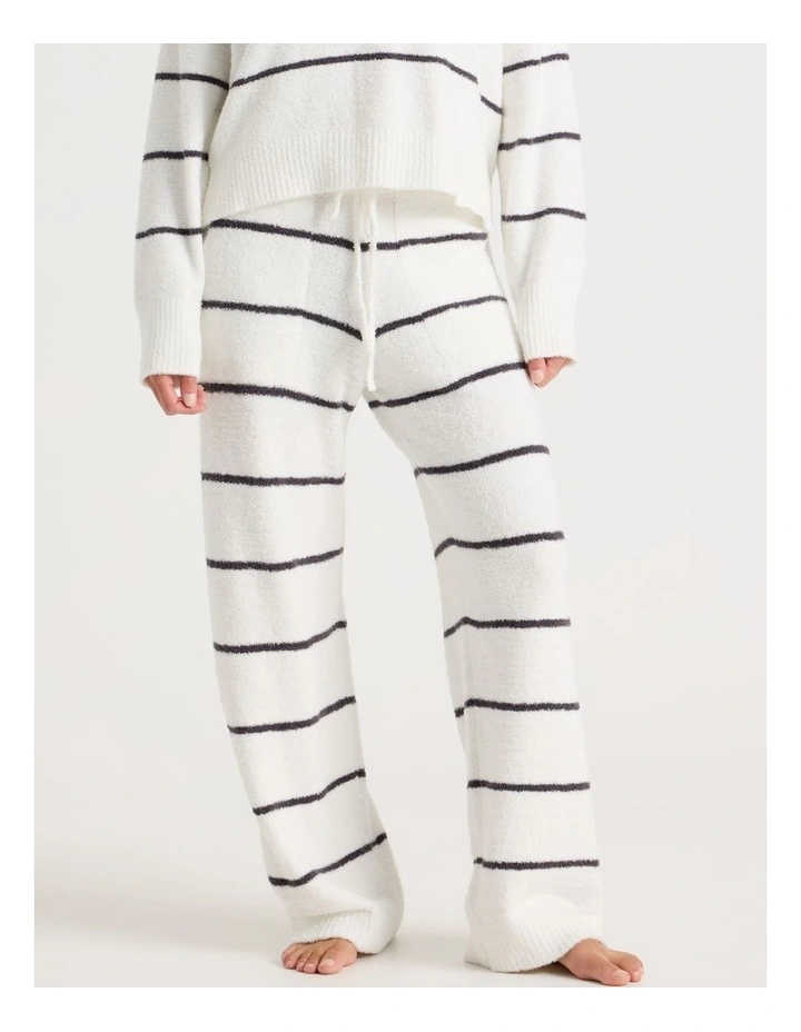 Cosy Boucle Straight Leg Pant in Ivory Y/D Stripe image 1