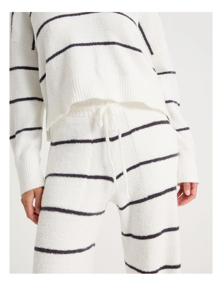 Cosy Boucle Straight Leg Pant in Ivory Y/D Stripe image 3
