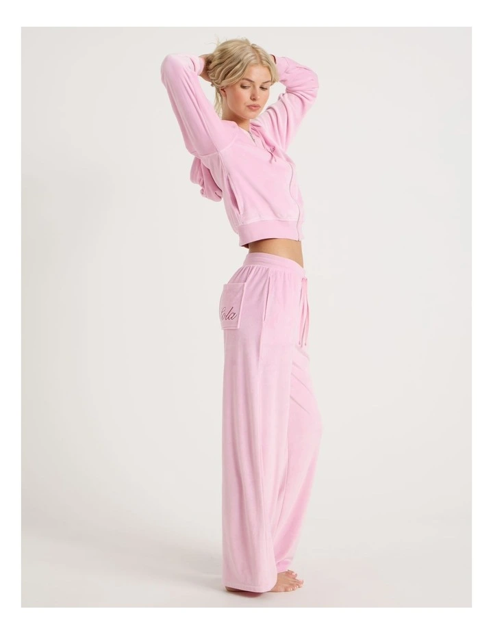 Lola Velour Wide Leg Pant in Fairy Floss Pink image 1
