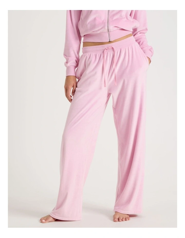 Lola Velour Wide Leg Pant in Fairy Floss Pink image 2