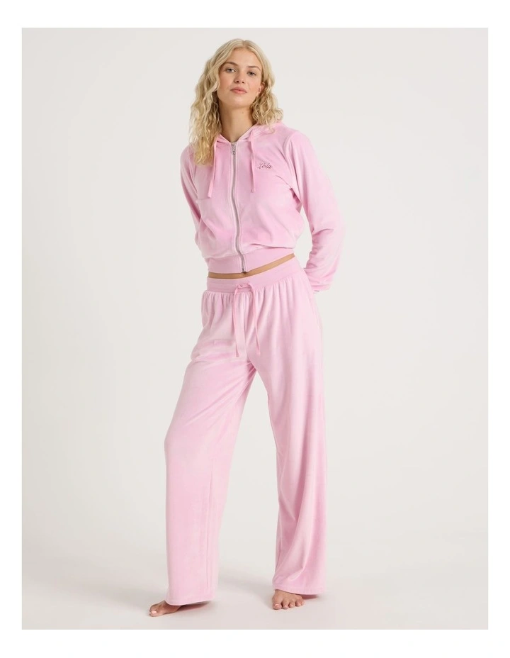 Lola Velour Wide Leg Pant in Fairy Floss Pink image 3