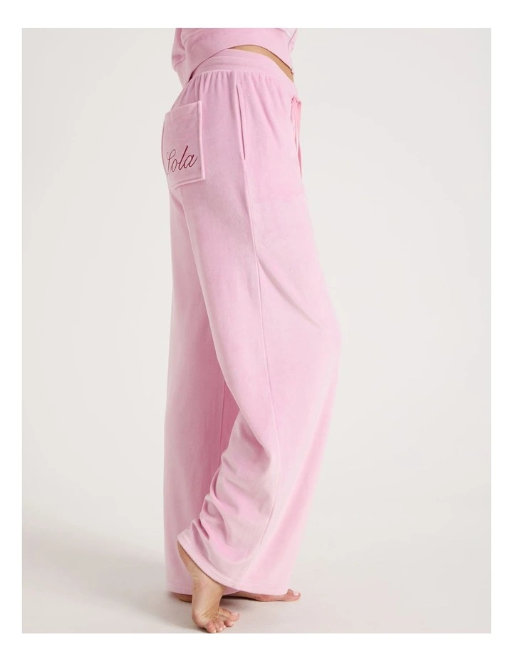 Lola Velour Wide Leg Pant in Fairy Floss Pink image 5