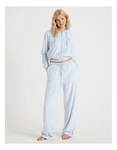 Lola Velour Wide Leg Pant SCLW26819SB in Soft Blue