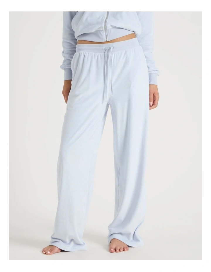 Lola Velour Wide Leg Pant SCLW26819SB in Soft Blue image 2