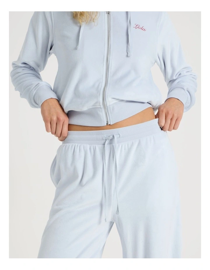 Lola Velour Wide Leg Pant SCLW26819SB in Soft Blue image 4