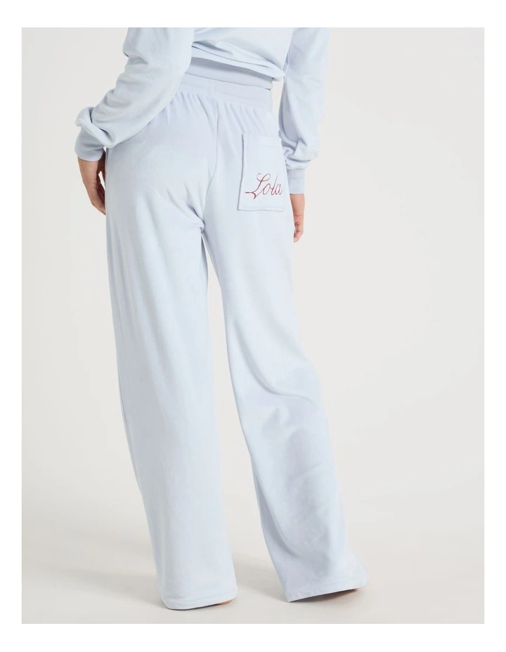 Lola Velour Wide Leg Pant SCLW26819SB in Soft Blue image 5