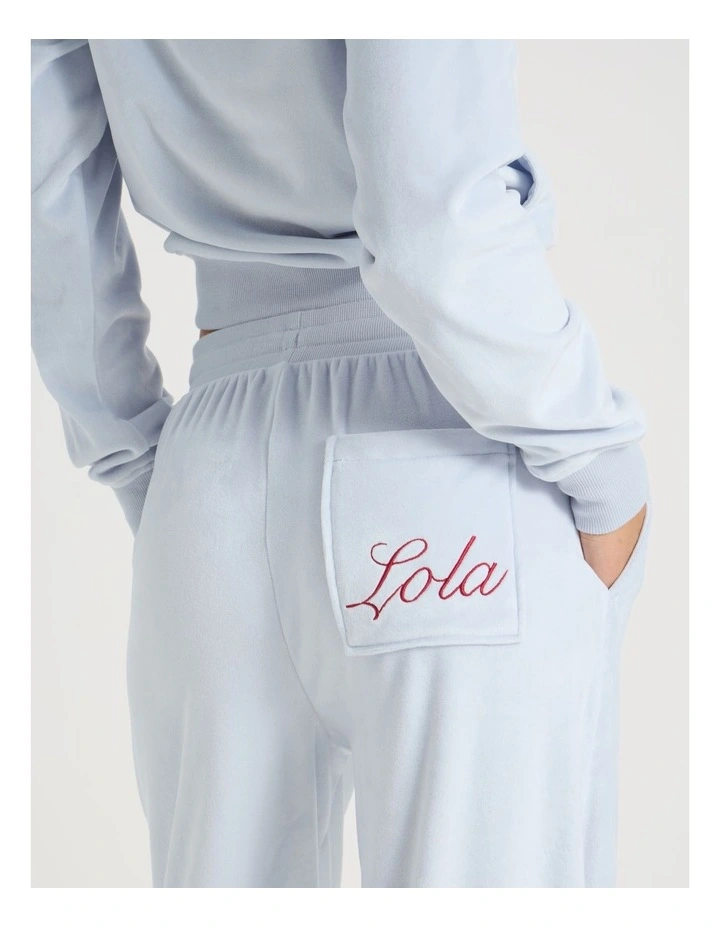 Lola Velour Wide Leg Pant SCLW26819SB in Soft Blue image 6