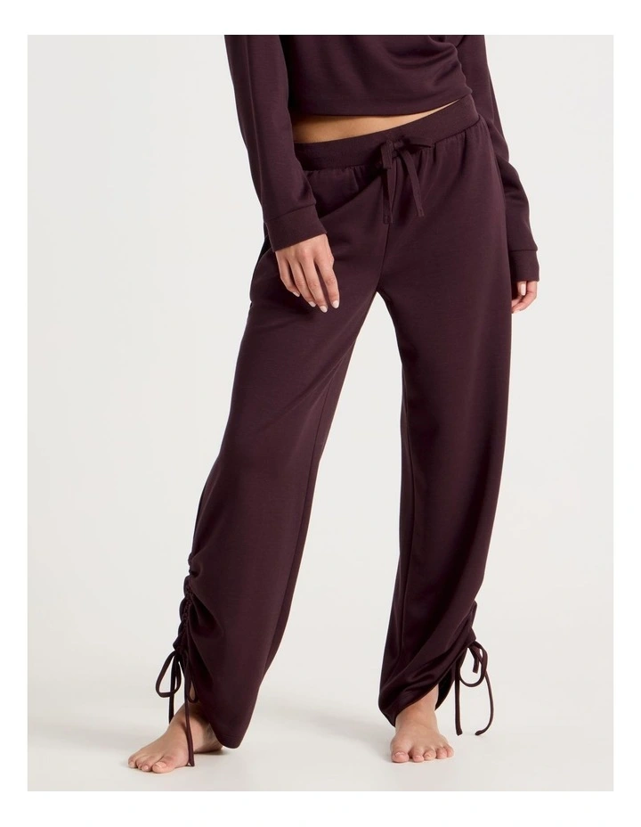 Lola Scuba Ruched Pant in Burnt Fig image 2