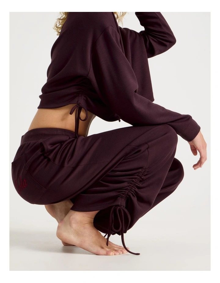 Lola Scuba Ruched Pant in Burnt Fig image 4