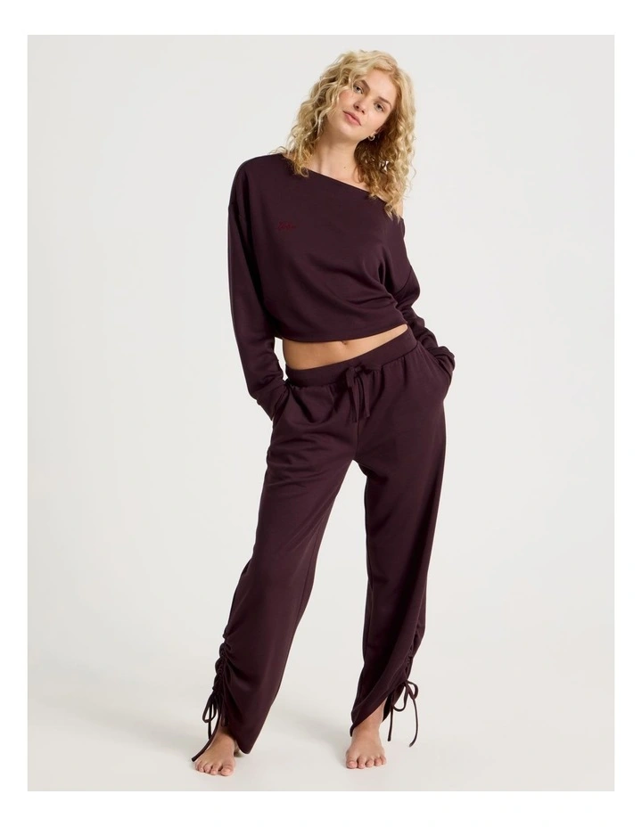 Lola Scuba Ruched Pant in Burnt Fig image 7