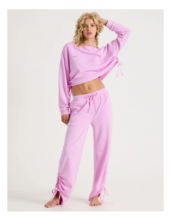 Lola Scuba Ruched Pant in Fairy Floss Pink image 1