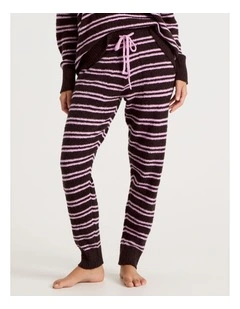 Cosy Boucle Cuffed Pant in Burnt Stripe